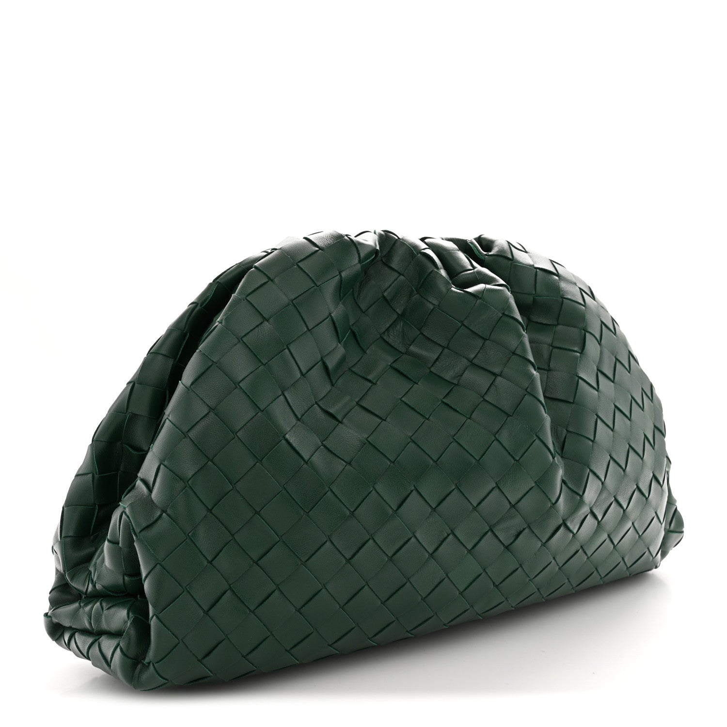 Bottega Veneta Nappa Maxi Intrecciato The Pouch Oversized Clutch Raintree 3 of 10