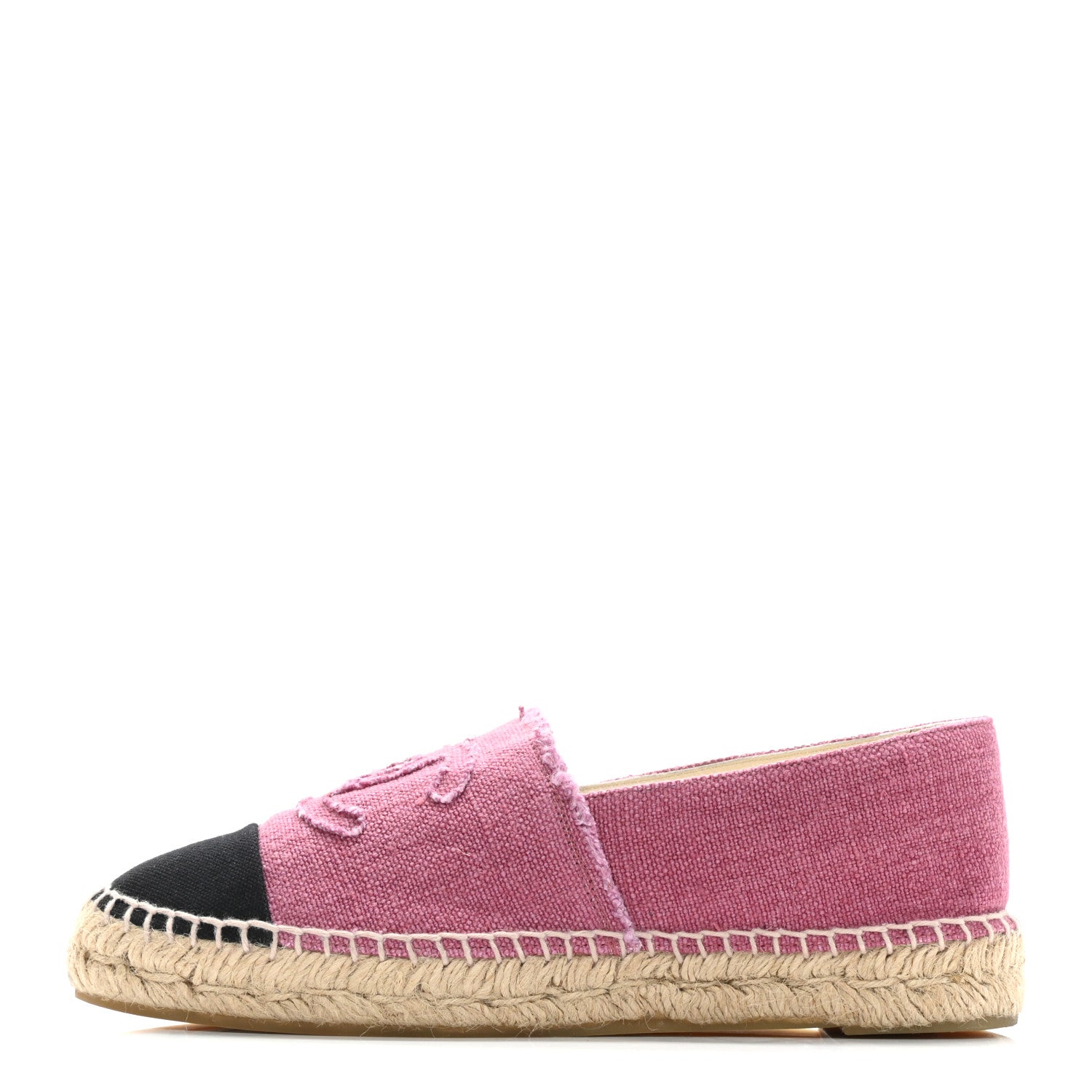 Chanel Linen CC Espadrilles 39 Pink Black 1 of 16