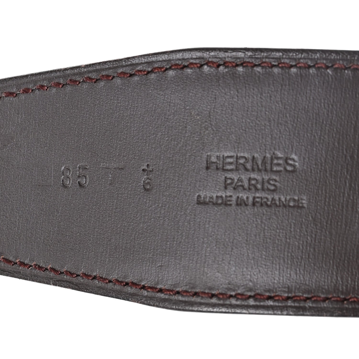 Hermes Swift Epsom Medor H Belt 85 34 Chocolate Rouge Casaque 3 of 4