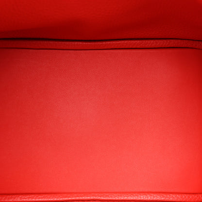 Hermes Taurillon Clemence Lindy 30 Rouge Tomate 5 of 10