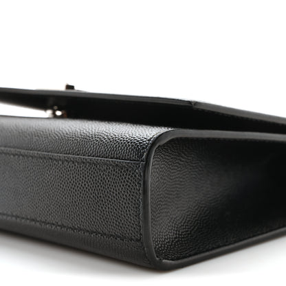 Saint Laurent Grain De Poudre Small Monogram Kate Satchel Black 11 of 12