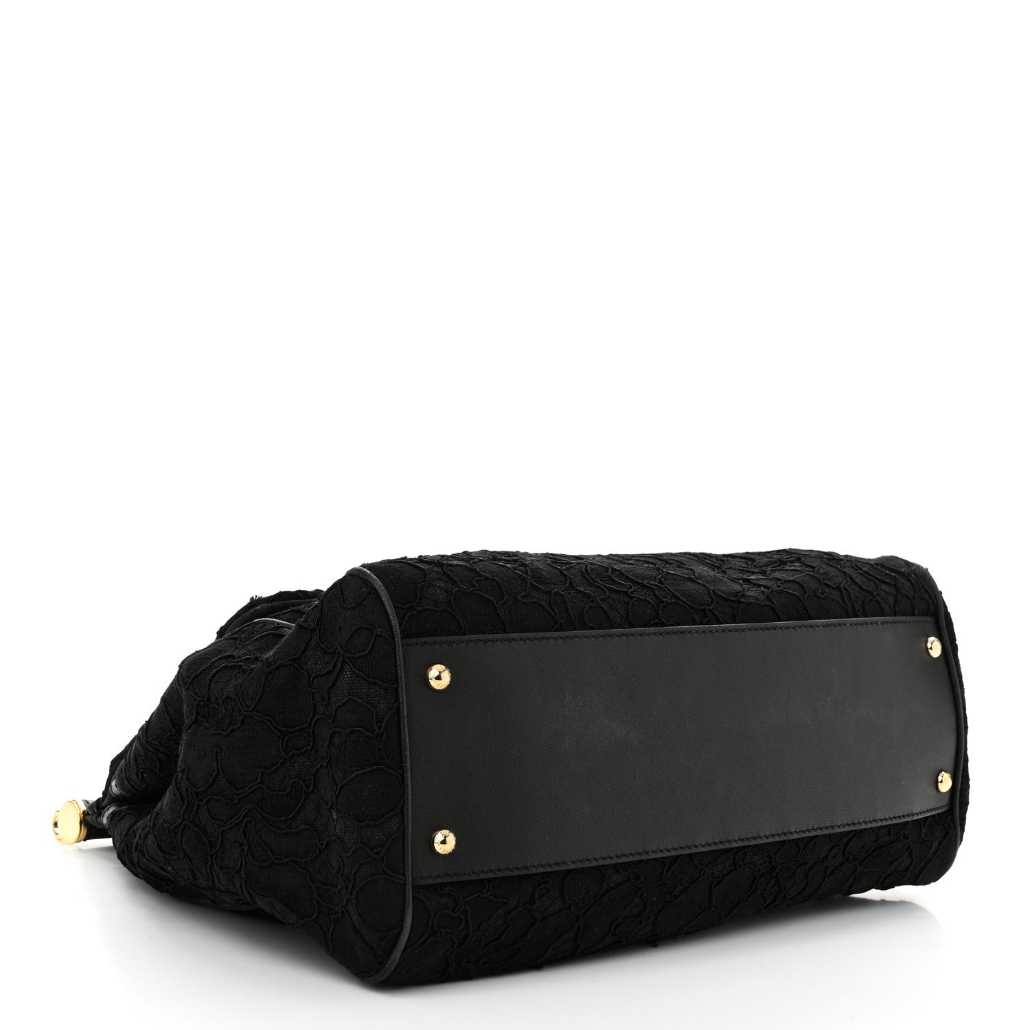 Dolce & Gabbana Calfskin Lace Miss Sicily Satchel Black 4 of 10