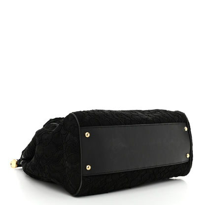 Dolce & Gabbana Calfskin Lace Miss Sicily Satchel Black 4 of 10