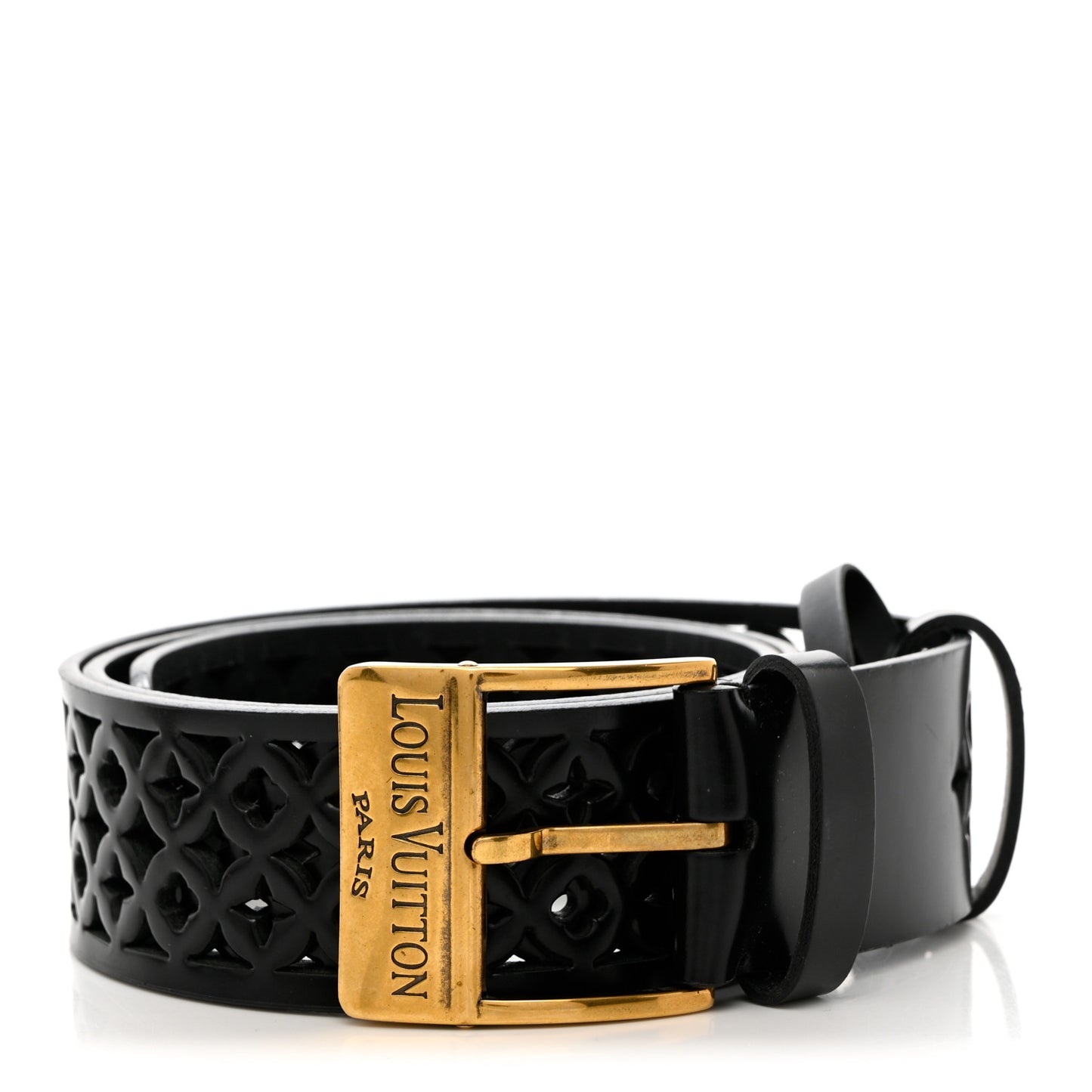 Calfskin Perforated Laser Cut Belt 80 32 Black