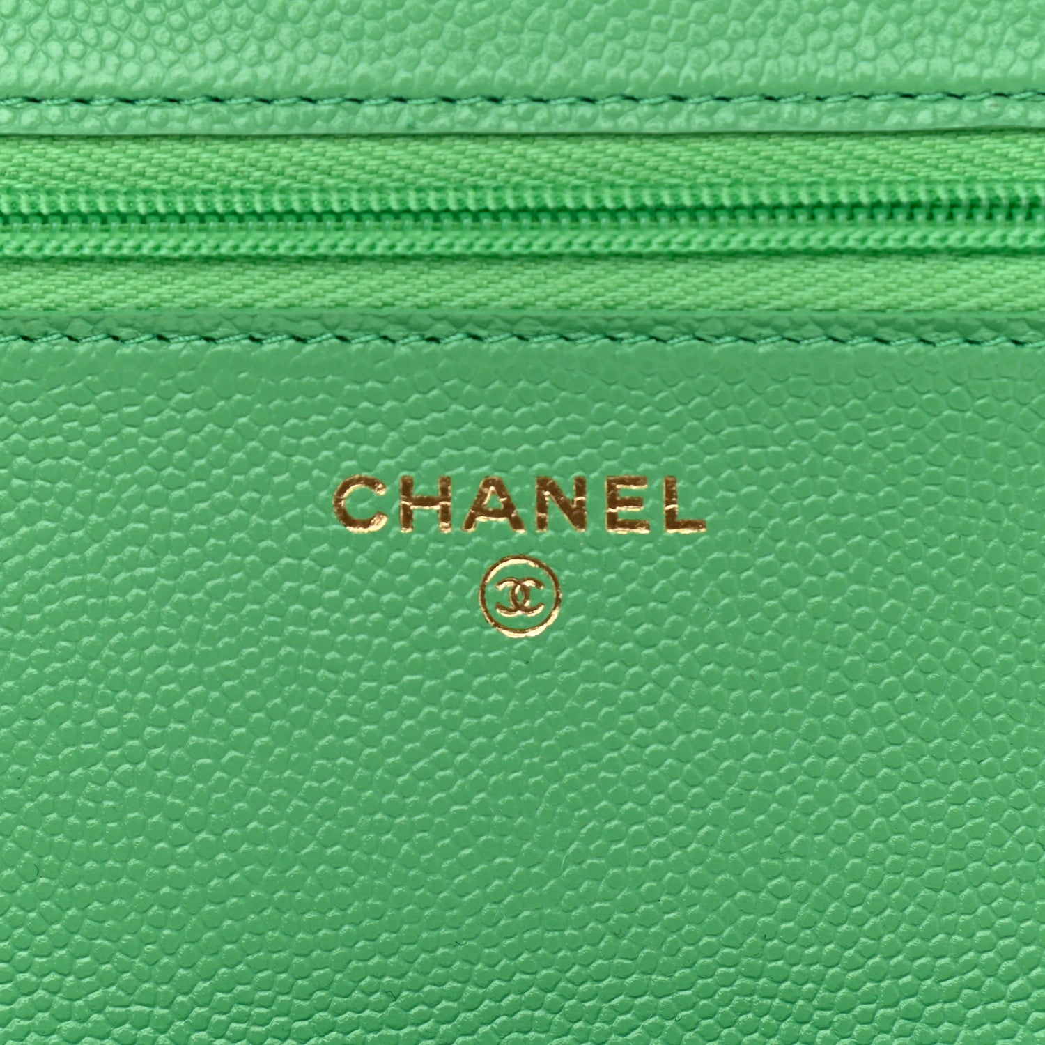 Chanel Caviar Quilted Wallet On Chain WOC Light Green 5 of 10