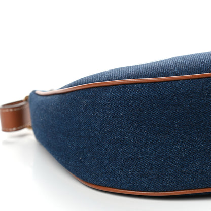 Celine Denim Ava Shoulder Bag Navy Tan 7 of 9