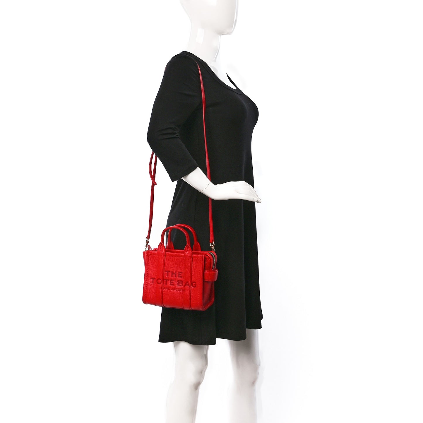 Grained Calfskin Micro The Tote Bag True Red