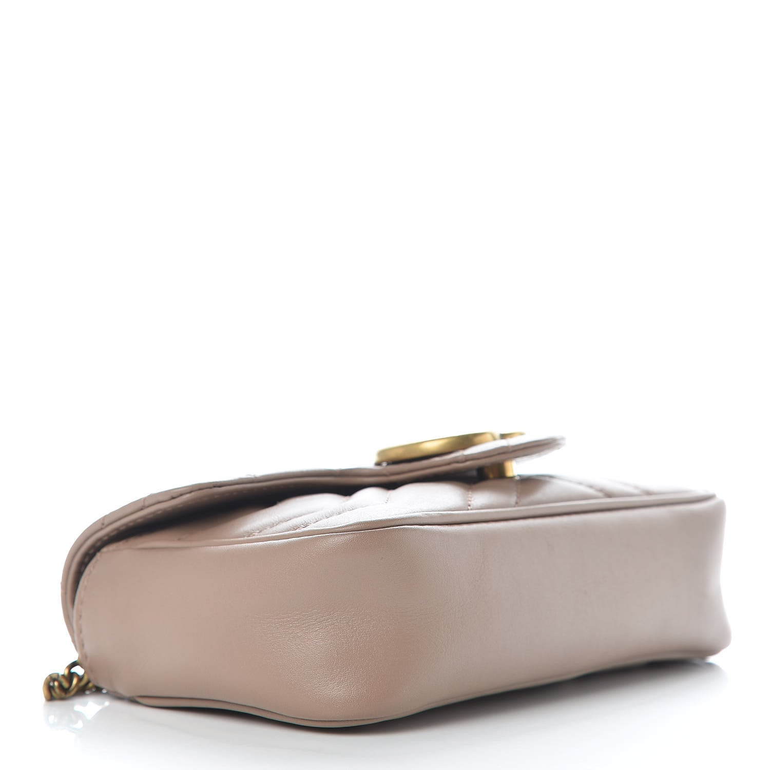 Gucci Calfskin Matelasse Super Mini GG Marmont Shoulder Bag Porcelain Rose 4 of 9