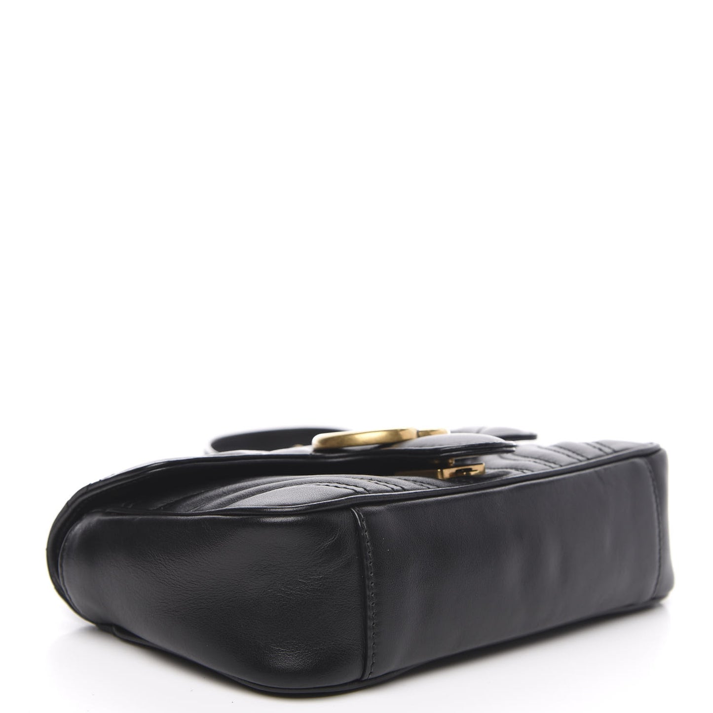 Calfskin Matelasse Mini GG Marmont Shoulder Bag Black