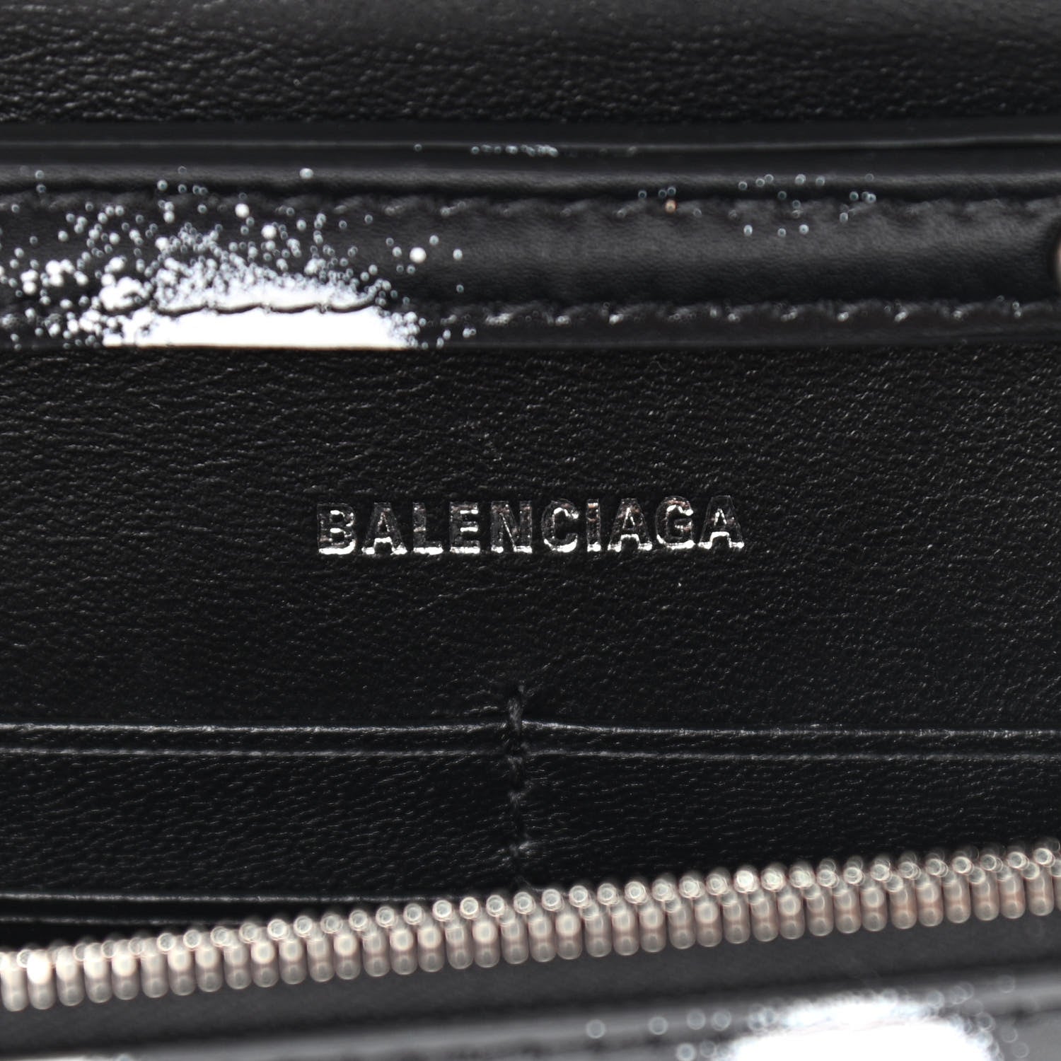 Balenciaga Shiny Box Calfskin Polka Dot Hourglass Chain Bag Black White 6 of 9