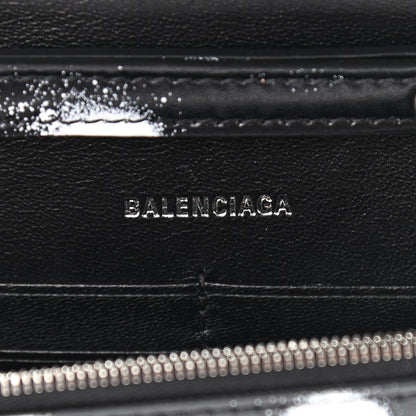 Balenciaga Shiny Box Calfskin Polka Dot Hourglass Chain Bag Black White 6 of 9