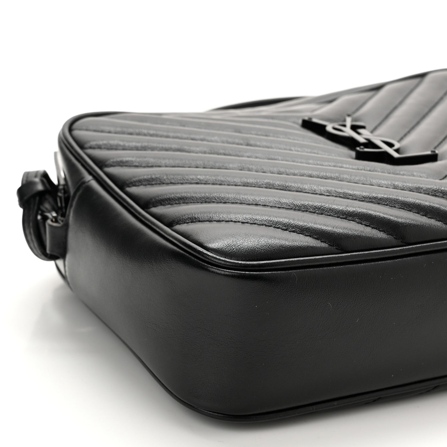 Saint Laurent Calfskin Matelasse Monogram Monochrome Lou Camera Bag Black 9 of 10
