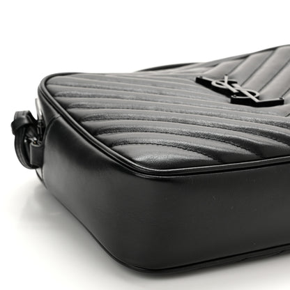 Saint Laurent Calfskin Matelasse Monogram Monochrome Lou Camera Bag Black 9 of 10