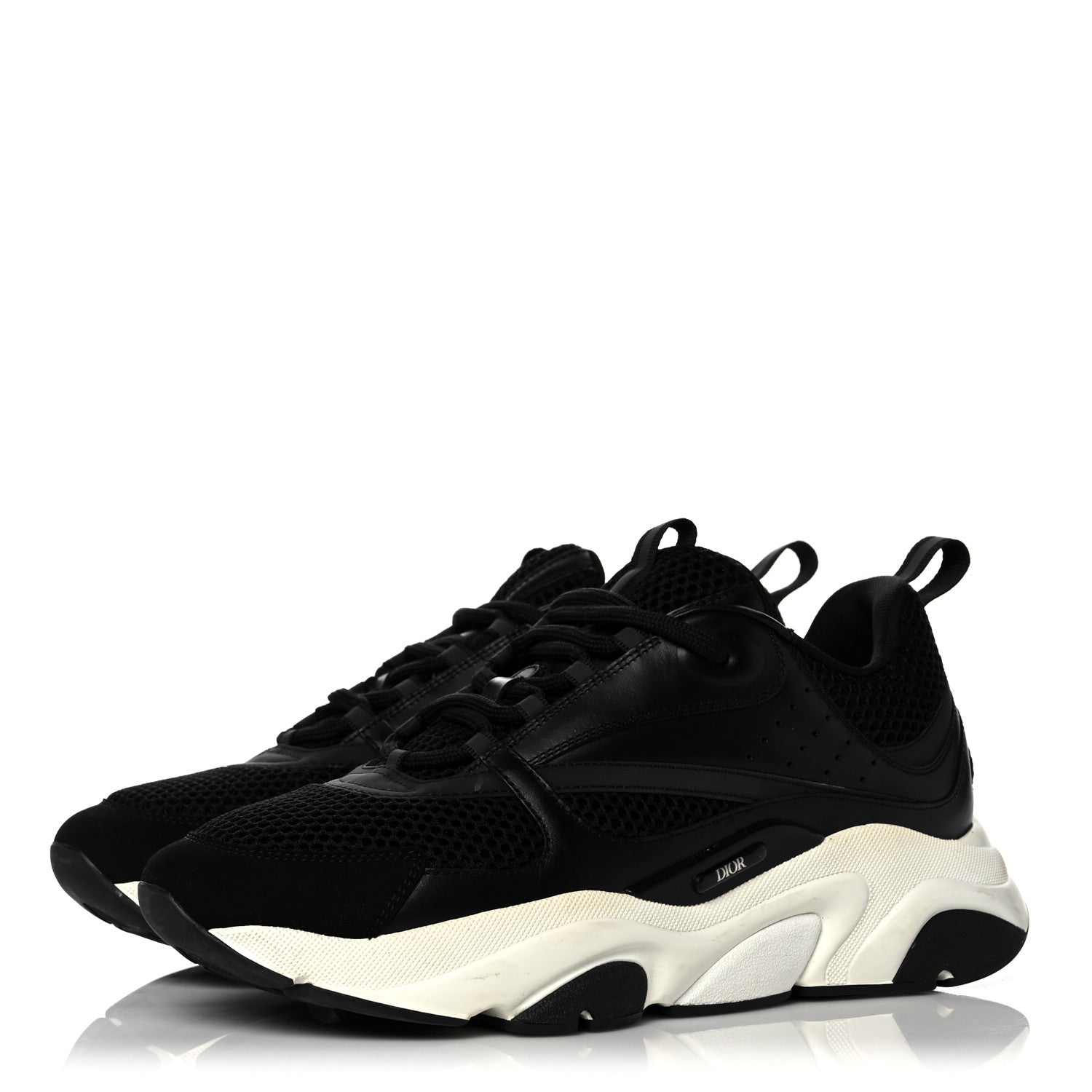 Christian Dior Technical Mesh Calfskin Mens B22 Sneakers 43 Black 3 of 14
