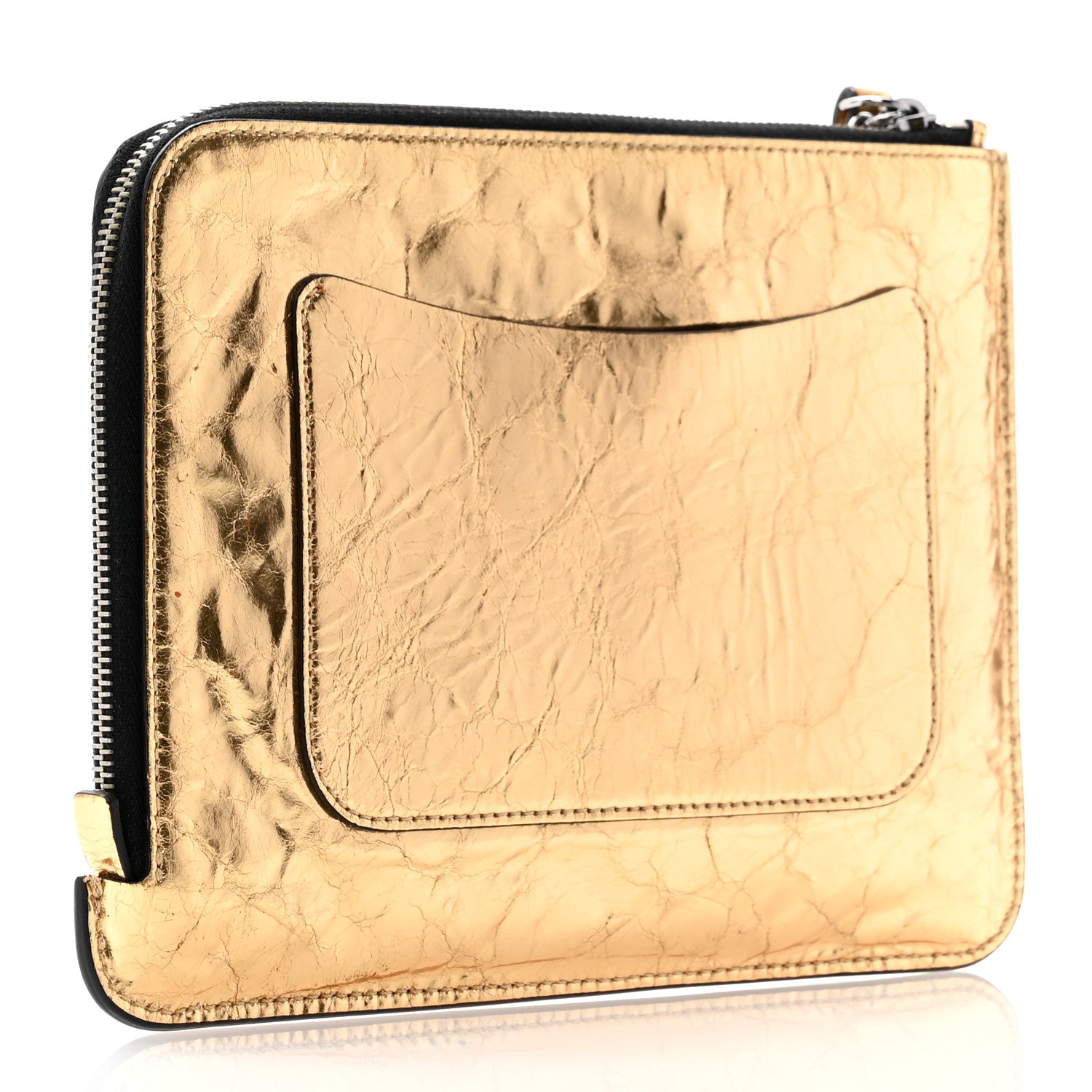 Chanel Metallic Lambskin Small Feminine Pouch Clutch Gold 3 of 10