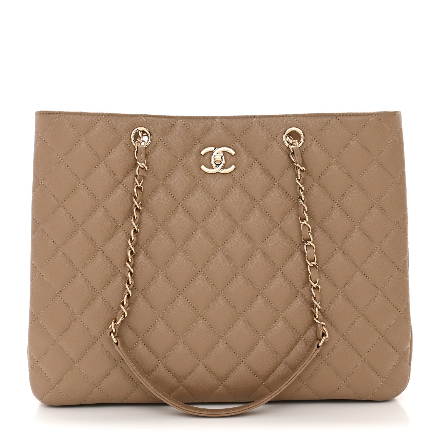 Chanel Calfskin Quilted Large Classic Shopping Tote Beige 1 of 10
