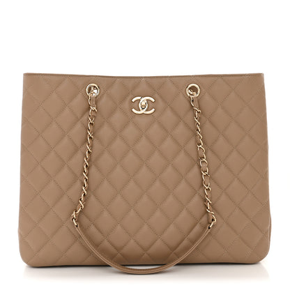 Chanel Calfskin Quilted Large Classic Shopping Tote Beige 1 of 10