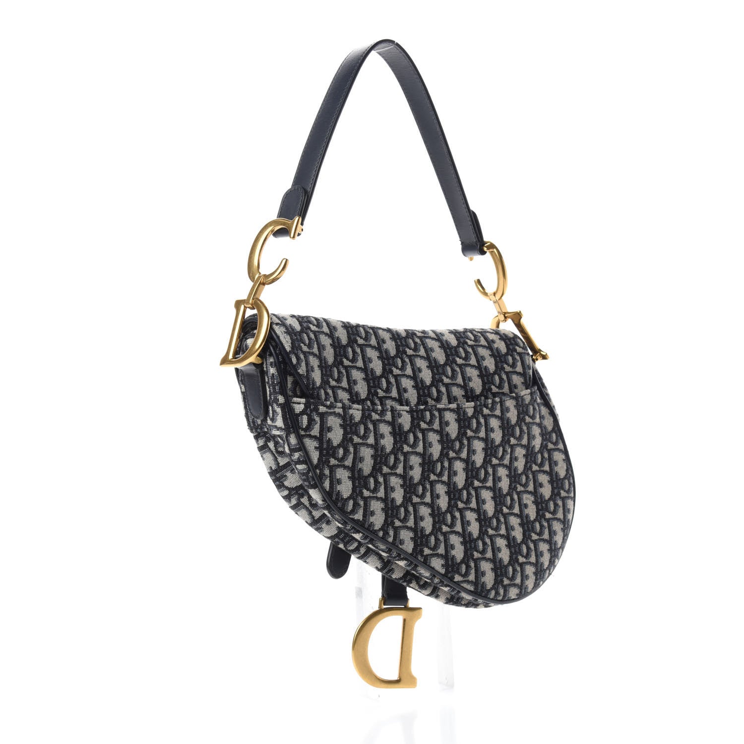 Christian Dior Oblique Saddle Bag Blue 3 of 10