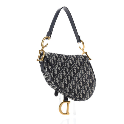 Christian Dior Oblique Saddle Bag Blue 3 of 10