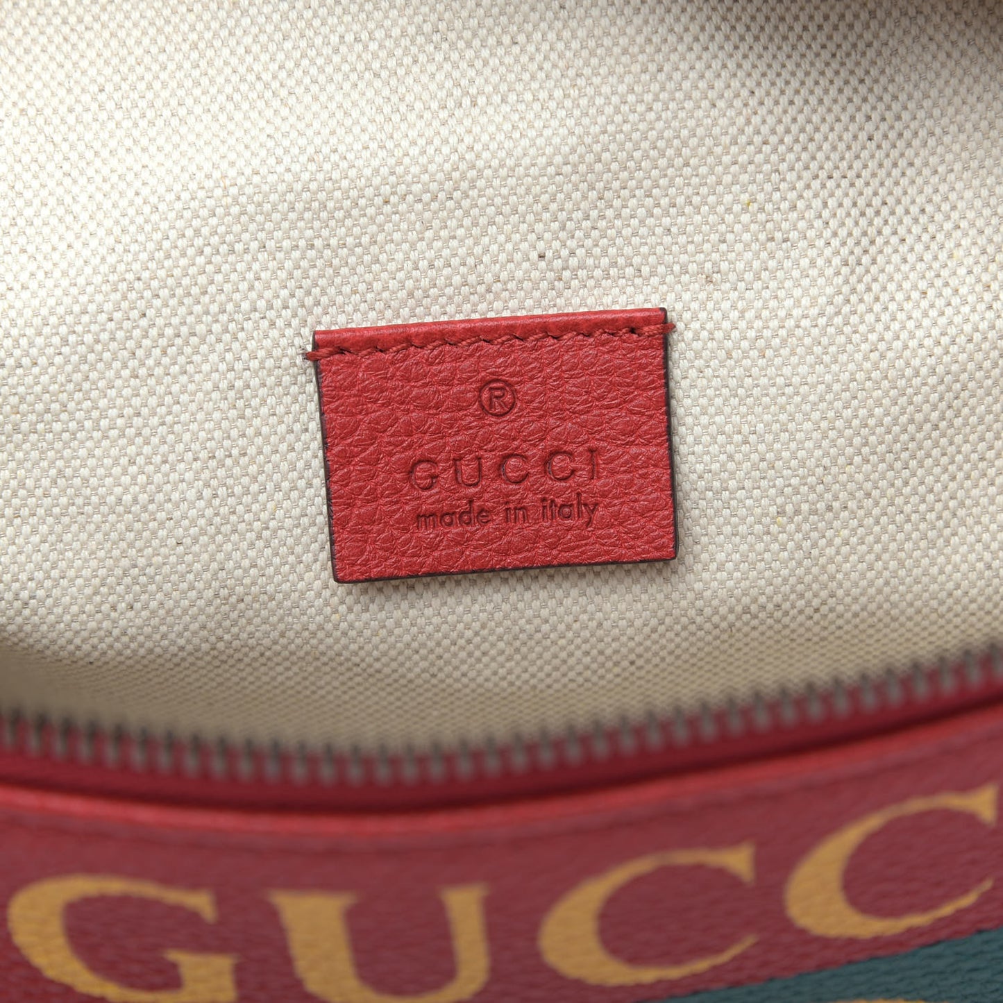 Grained Calfskin Logo Belt Bag Hibiscus Red