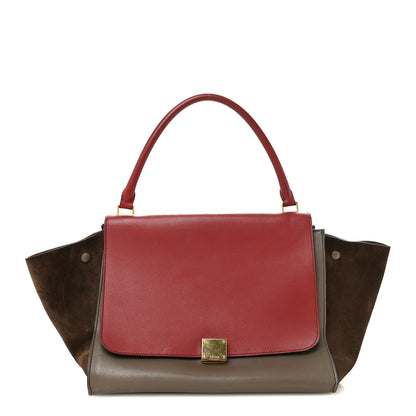 Celine Calfskin Suede Large Tri-color Trapeze Taupe 1 of 9