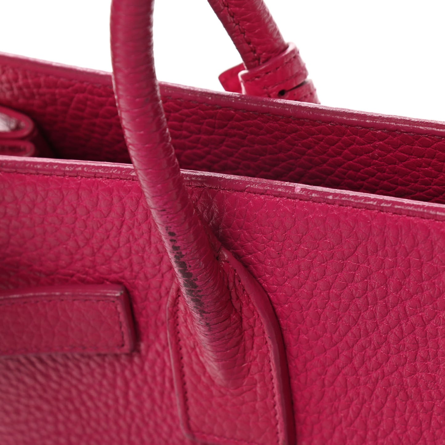 Grained Calfskin Baby Sac De Jour Lipstick Fuchsia