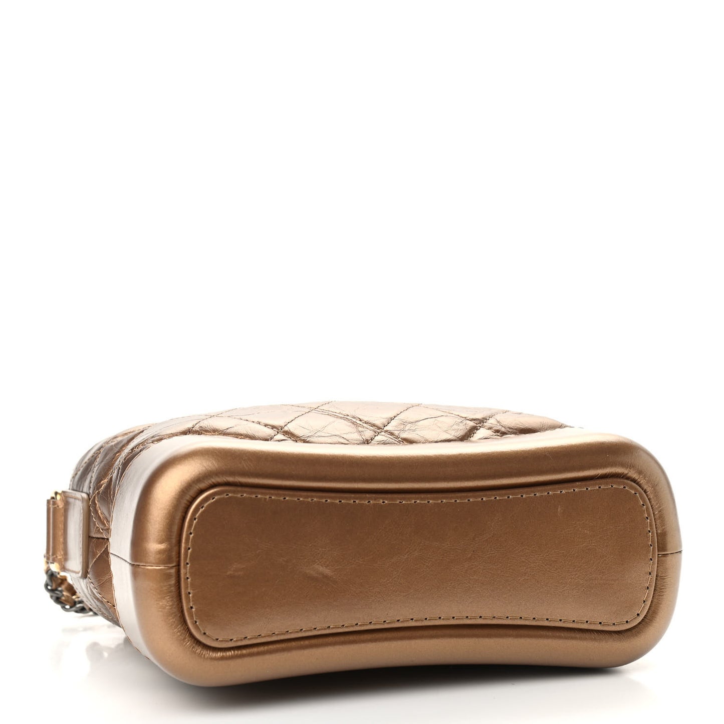 Aged Calfskin Quilted Small Gabrielle Hobo Bronze