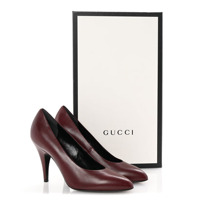Gucci Malaga Kid Pumps 37.5 Vintage Bordeaux 10 of 10
