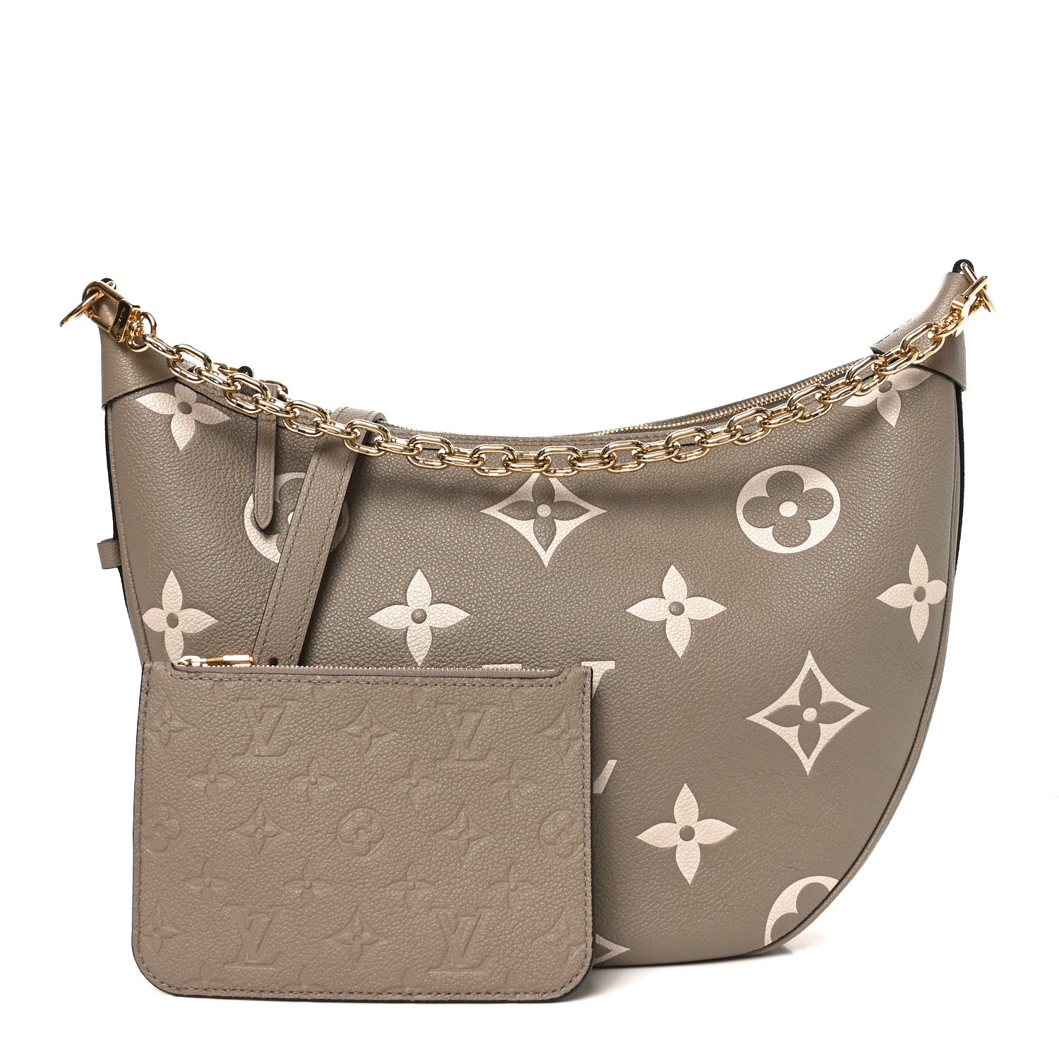 Louis Vuitton Empreinte Monogram Giant Loop Hobo Dove Gray Cream 3 of 10
