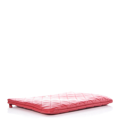 Chanel Lambskin Quilted Medium Cosmetic Case Red 4 of 7