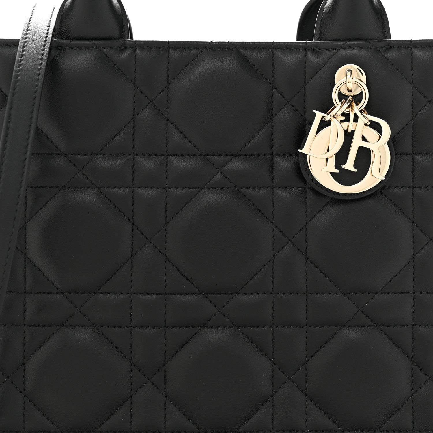 Christian Dior Calfskin Macro Cannage Small Book Tote Black 8 of 10