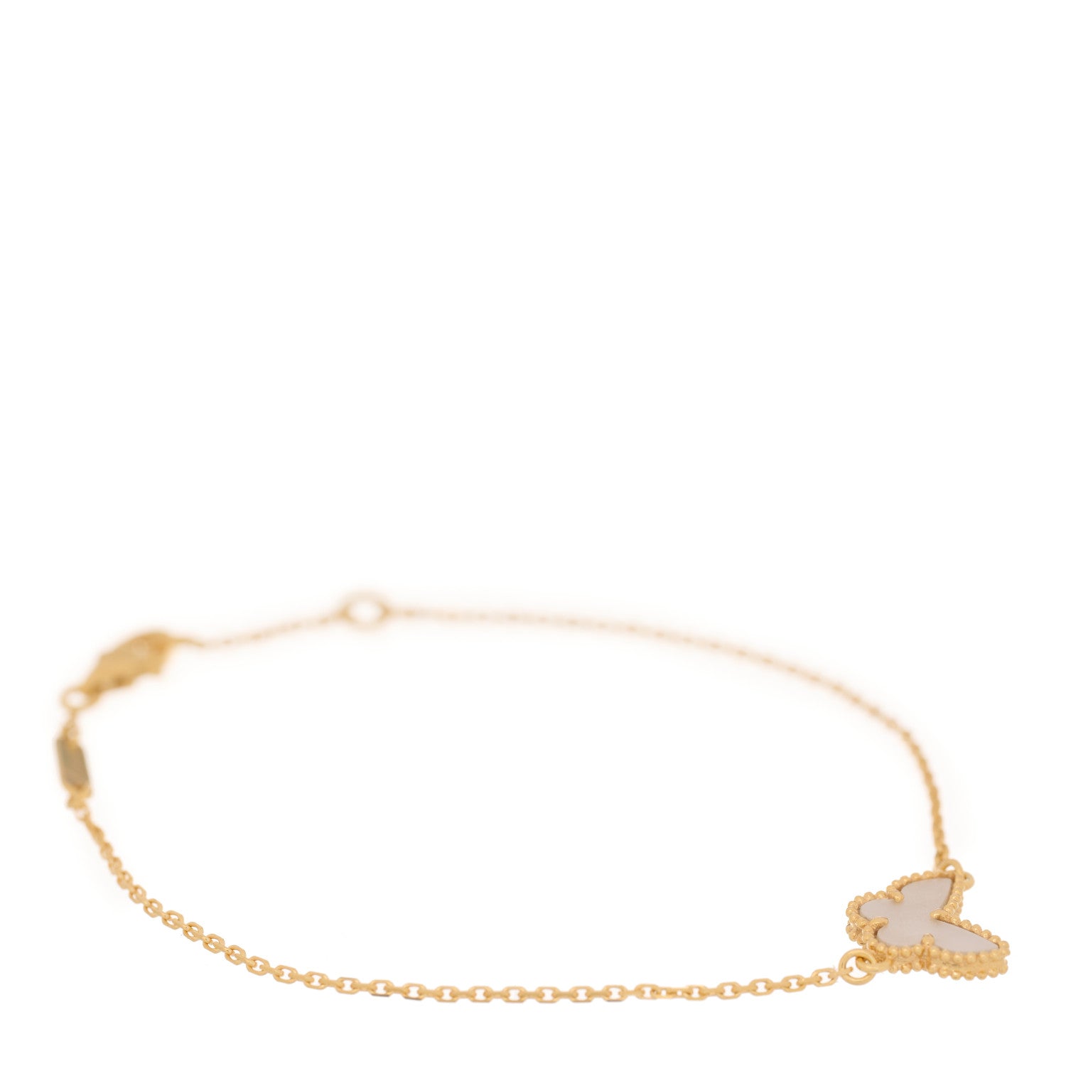 Van Cleef & Arpels 18K Yellow Gold Mother of Pearl Sweet Alhambra Butterfly Bracelet 1 of 3