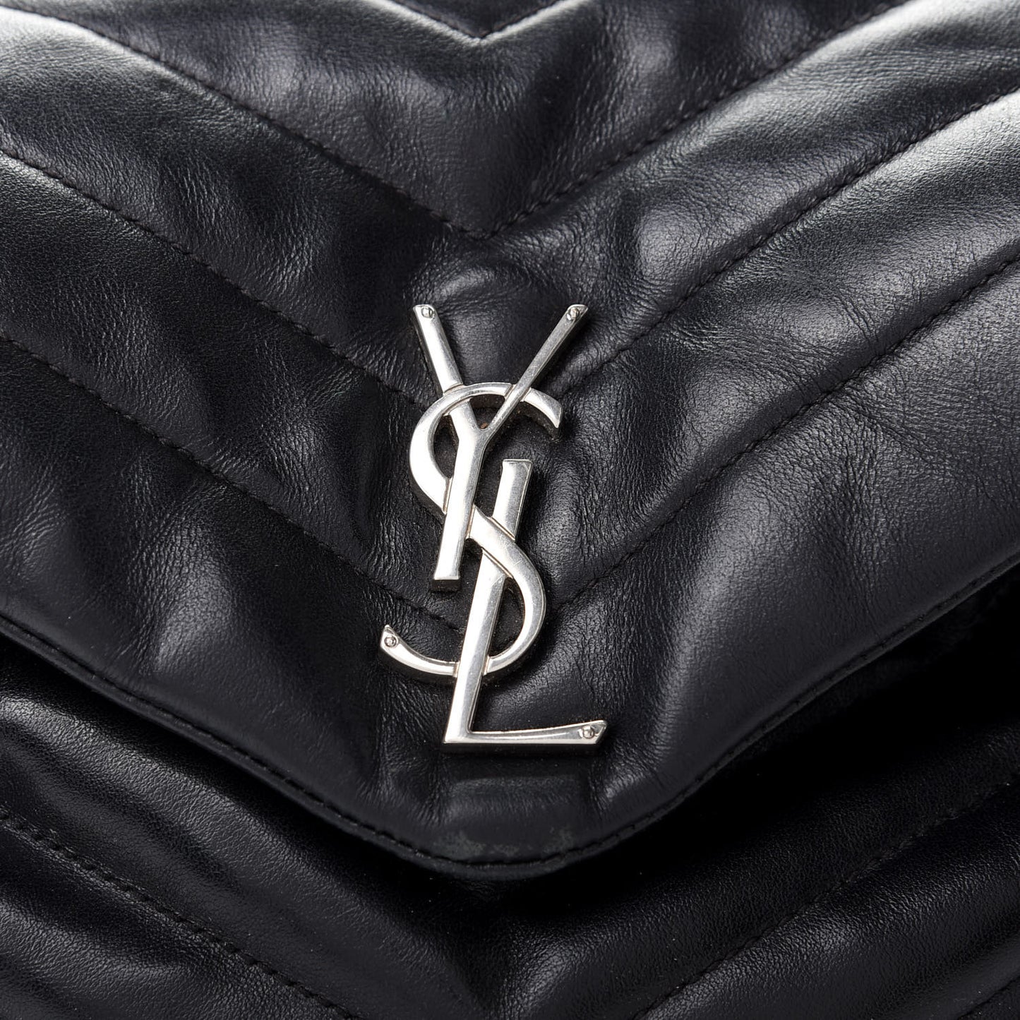 Calfskin Y Quilted Monogram Small Loulou Backpack Black