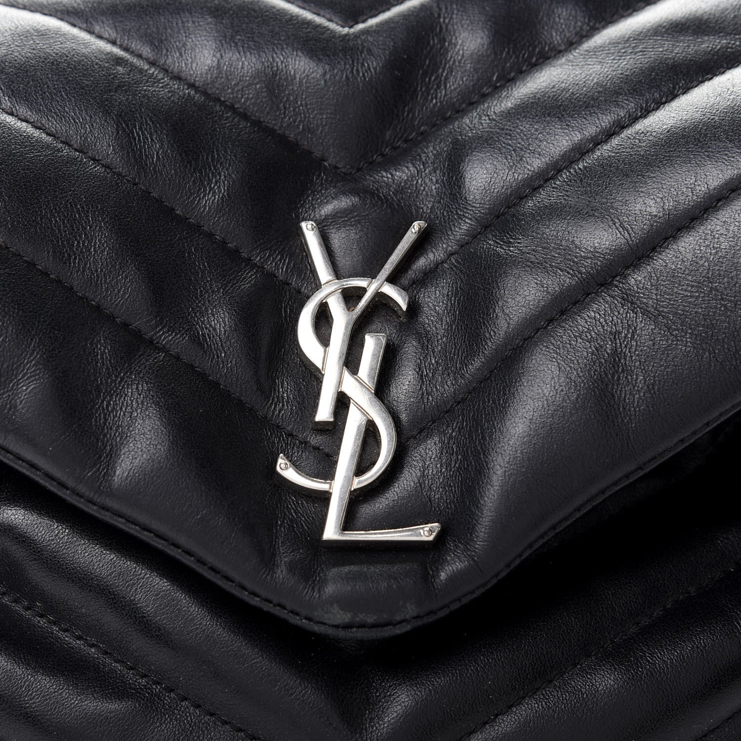 Saint Laurent Calfskin Y Quilted Monogram Small Loulou Backpack Black 9 of 9