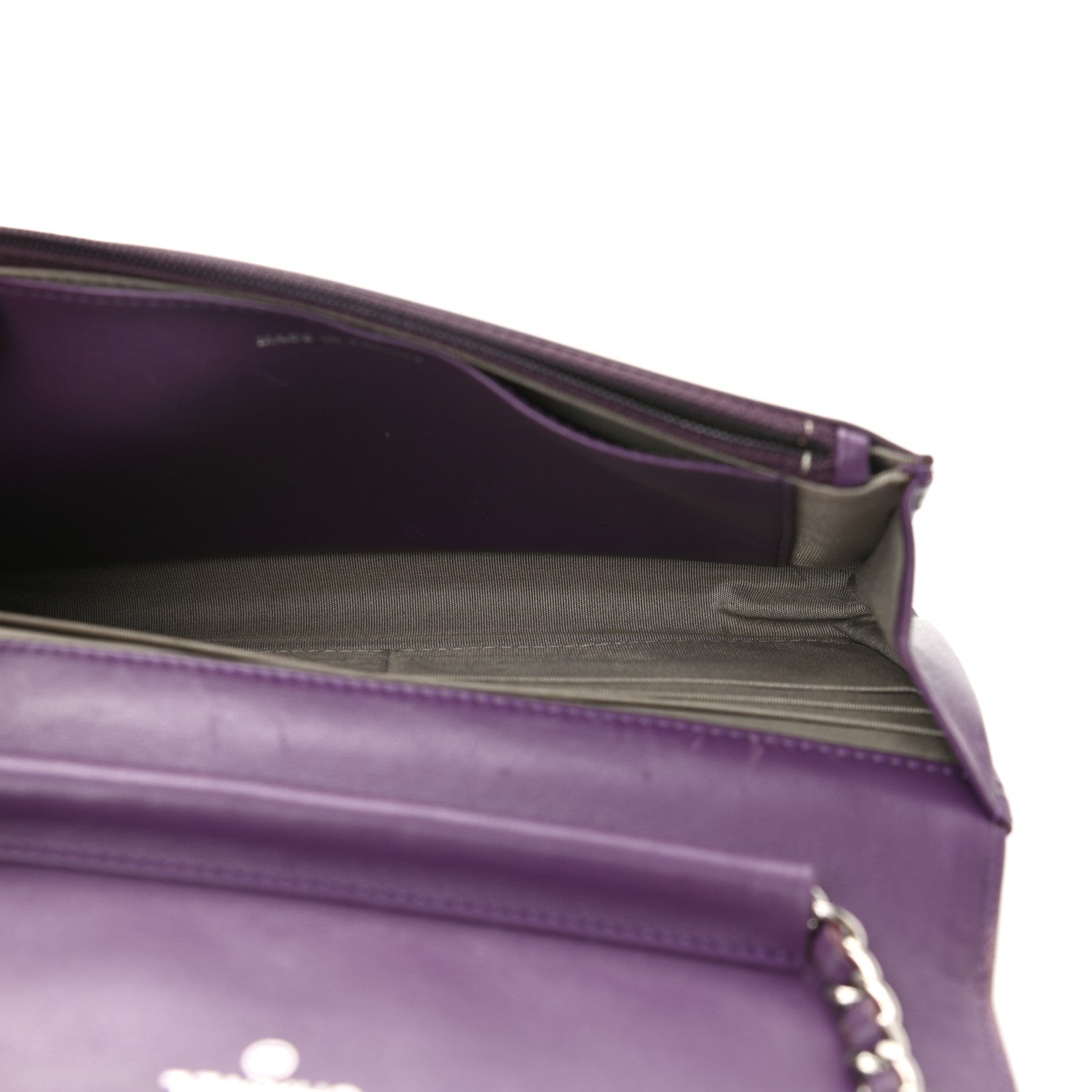 Chanel Patent Quilted Brilliant Wallet On Chain WOC Violet 5 of 12