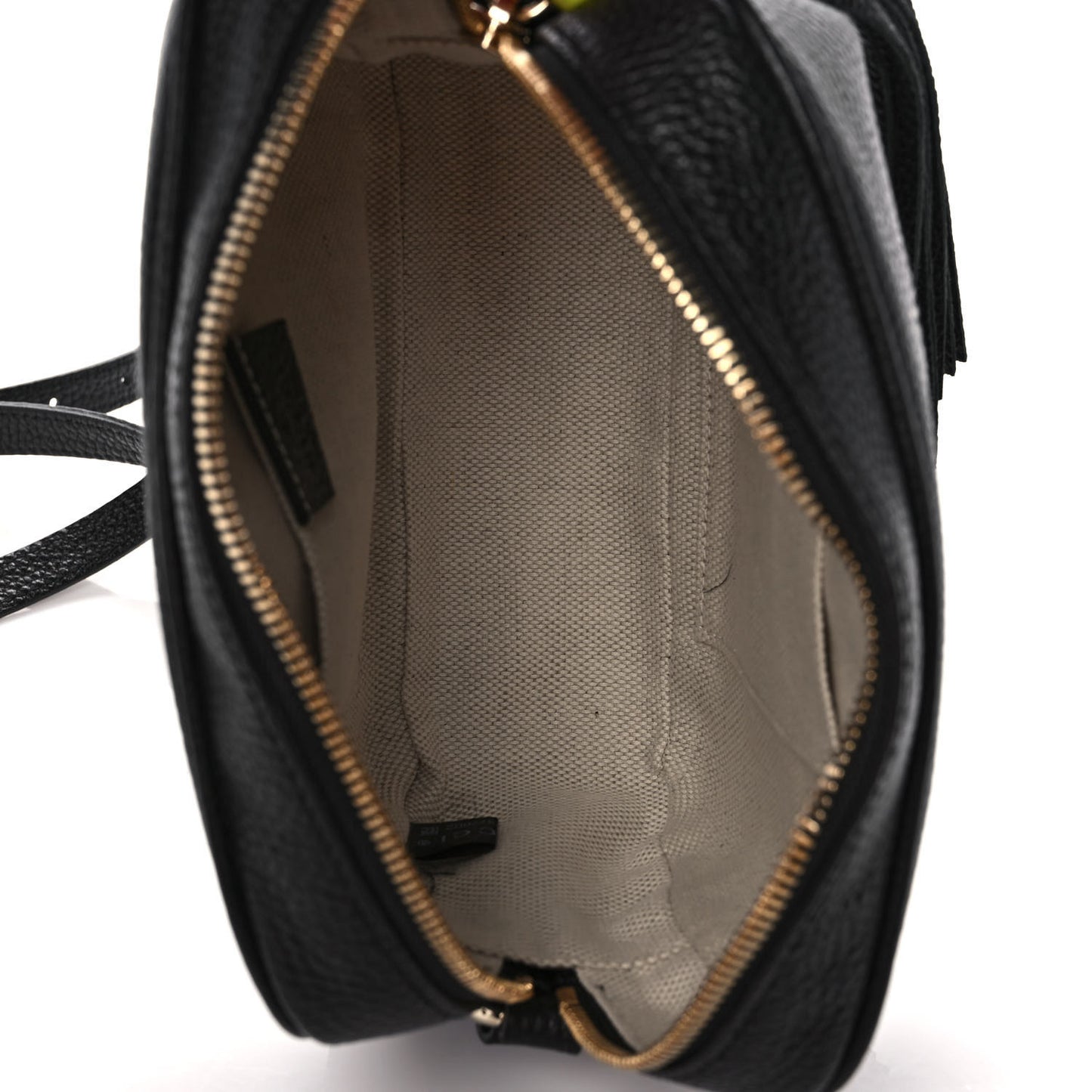 Pebbled Calfskin Small Soho Disco Bag Black