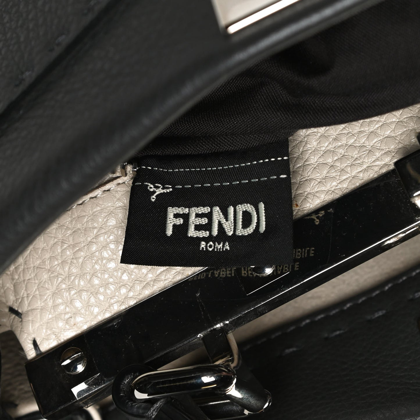 Cuoio Romano Selleria Bi-Color Medium Peekaboo Iconic Satchel Asfalto Latte