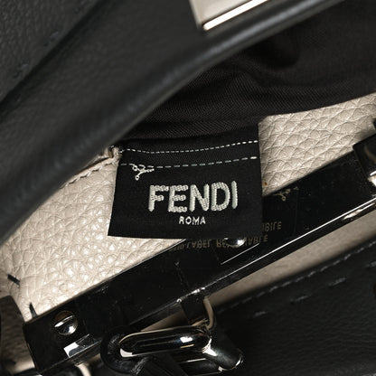 Fendi Cuoio Romano Selleria Bi-Color Medium Peekaboo Iconic Satchel Asfalto Latte 8 of 13