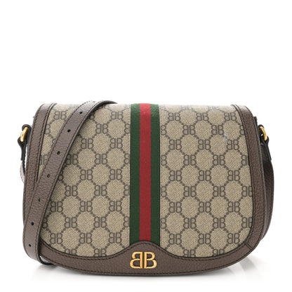 Gucci X BALENCIAGA BB Supreme Monogram Web Small Ophidia Shoulder Bag Beige New Acero 1 of 11