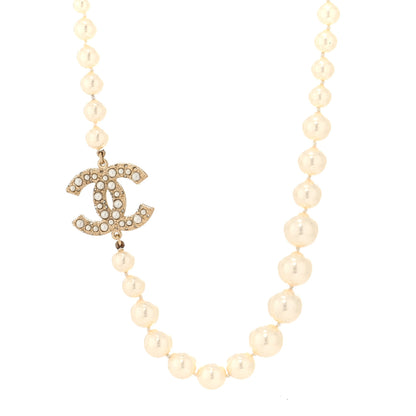Chanel Graduated Pearl CC Short Necklace Gold 1 of 5
