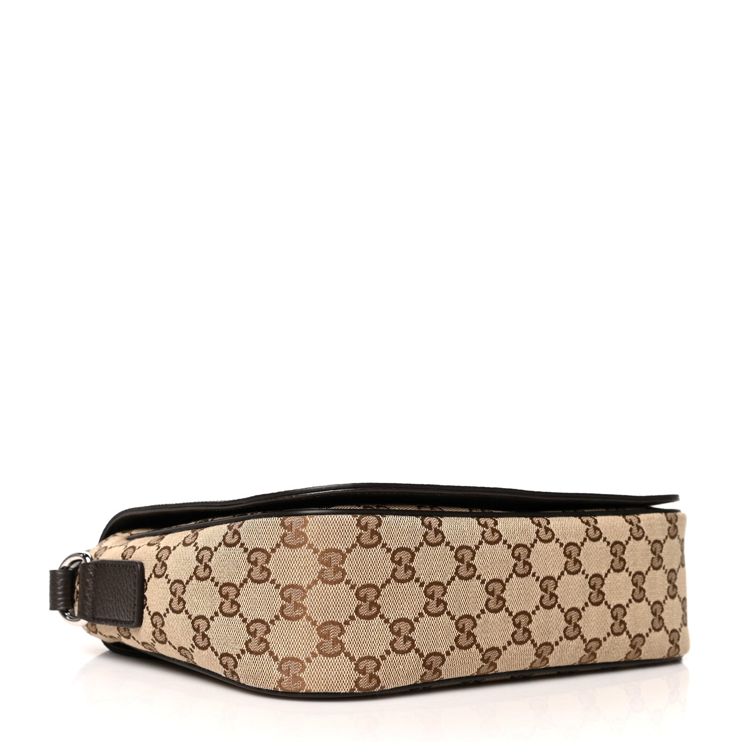 Gucci Monogram Flap Messenger Bag Beige Dark Brown 4 of 10