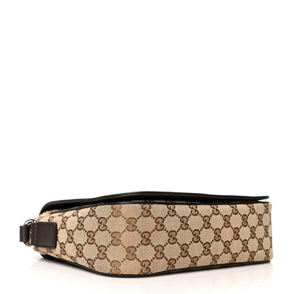 Gucci Monogram Flap Messenger Bag Beige Dark Brown 4 of 10