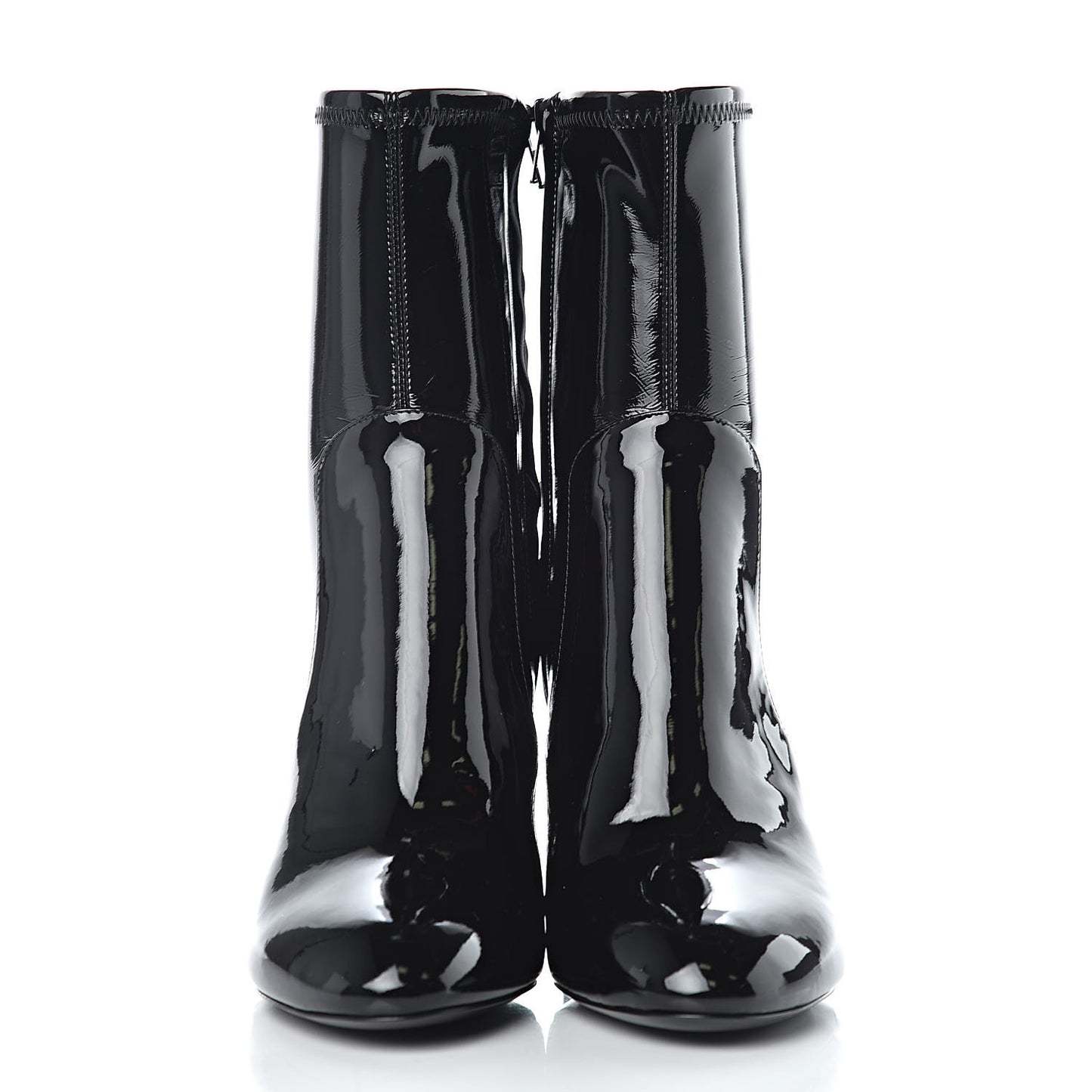 Patent Silhouette Ankle Boots 36 Black
