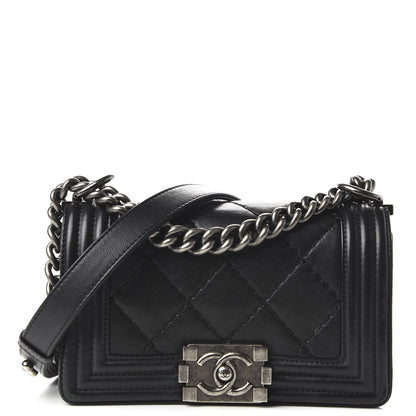Chanel Calfskin Double Stitch Small Boy Flap Black 1 of 11