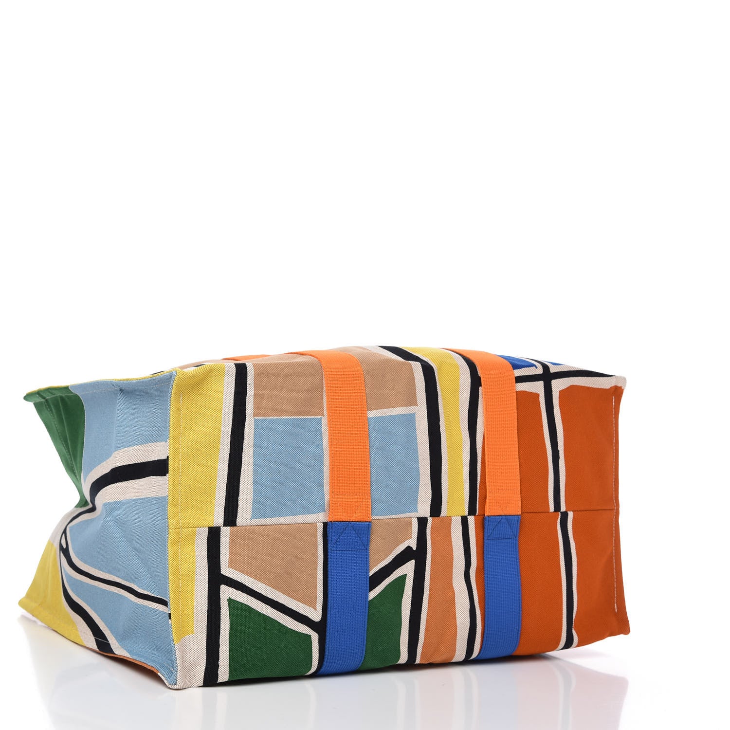 Hermes Cotton Canvas 3 Surfs Beach Bag Citron Orange 4 of 11