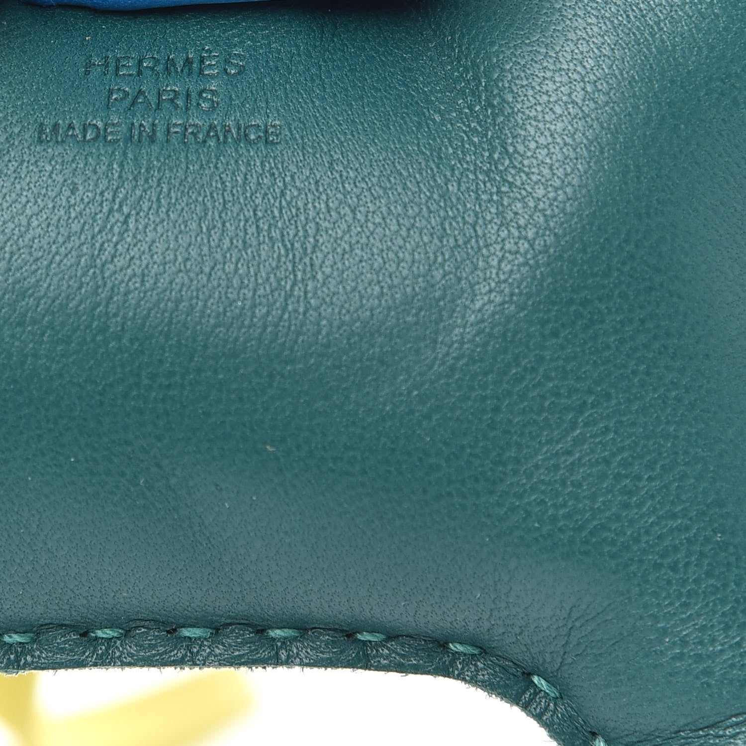 Hermes Milo Lambskin Grigri Rodeo Horse Bag Charm MM Malachite Bleu Zanzibar Lime 3 of 3