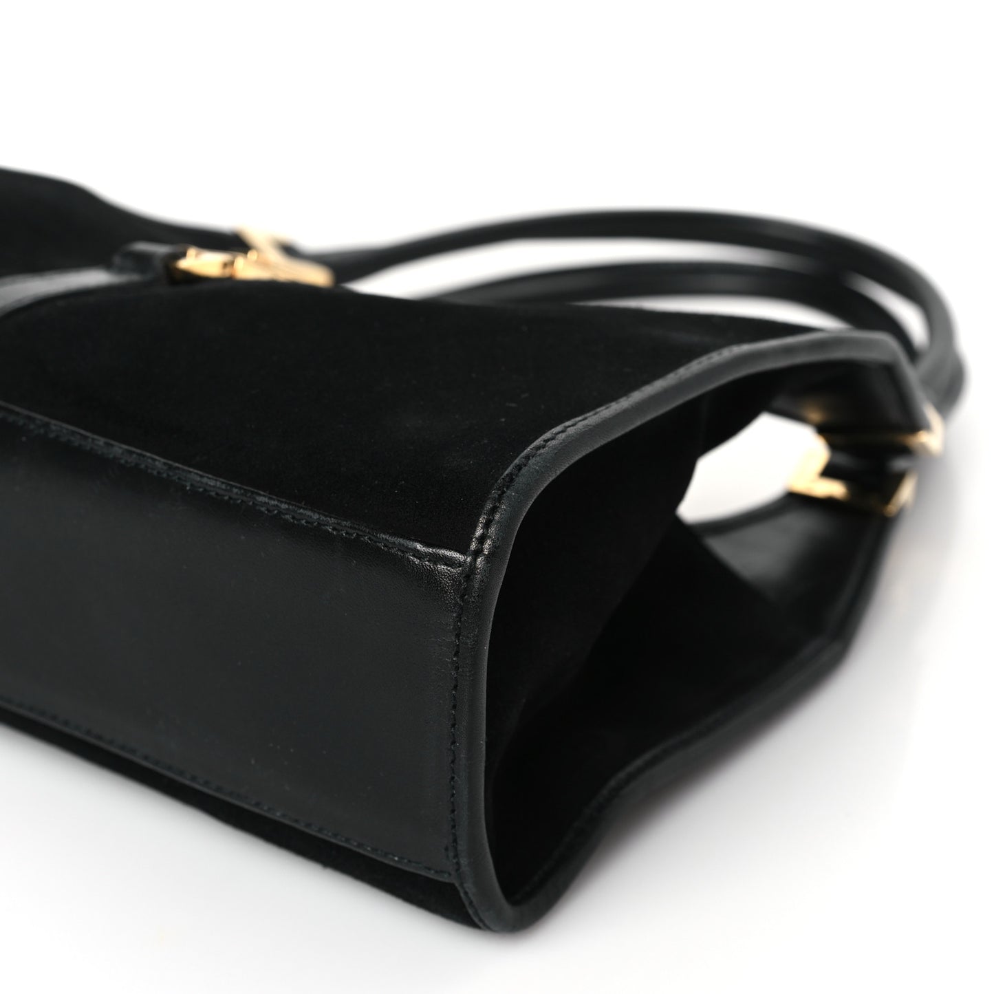 Suede Bardot Shoulder Bag Black