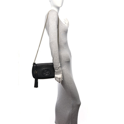 Gucci Pebbled Calfskin Medium Soho Flap Crossbody Black 2 of 11