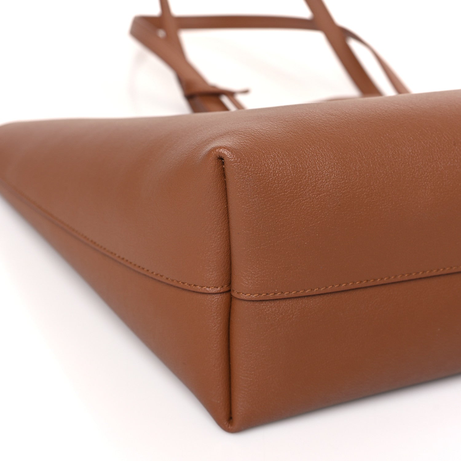 Saint Laurent Calfskin Large Shopping Tote Dark Tan 9 of 10