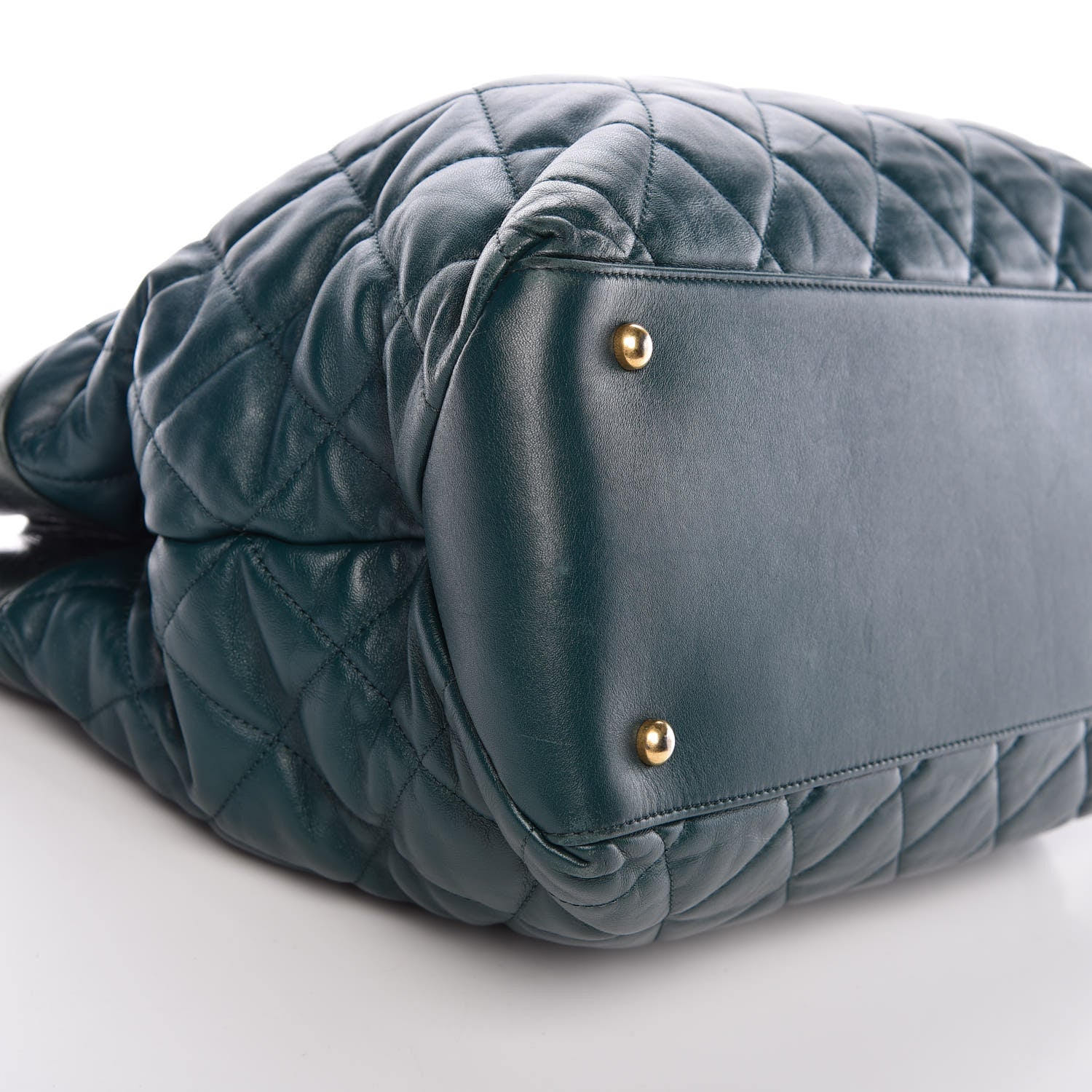 Chanel Calfskin Quilted Large Soft Elegance Tote Green 9 of 12